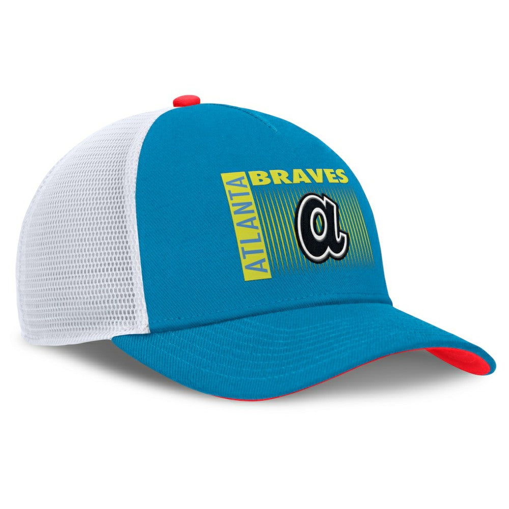 Atlanta Braves Nike Neon 90s Rise Structured Performance Adjustable Trucker Hat | MLB New