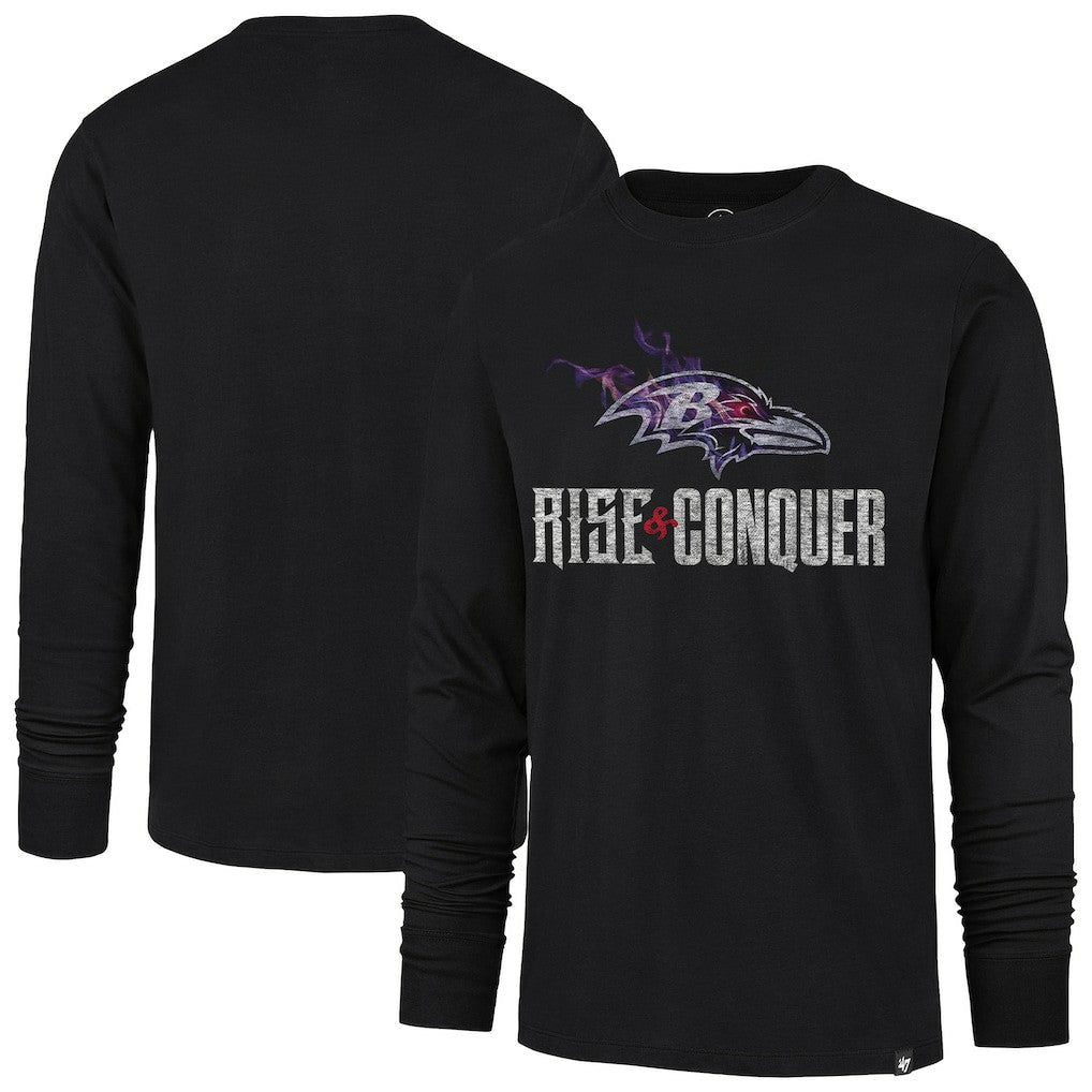 Baltimore Ravens 47 brand '47 Rise and Conquer Franklin Long Sleeve T-Shirt