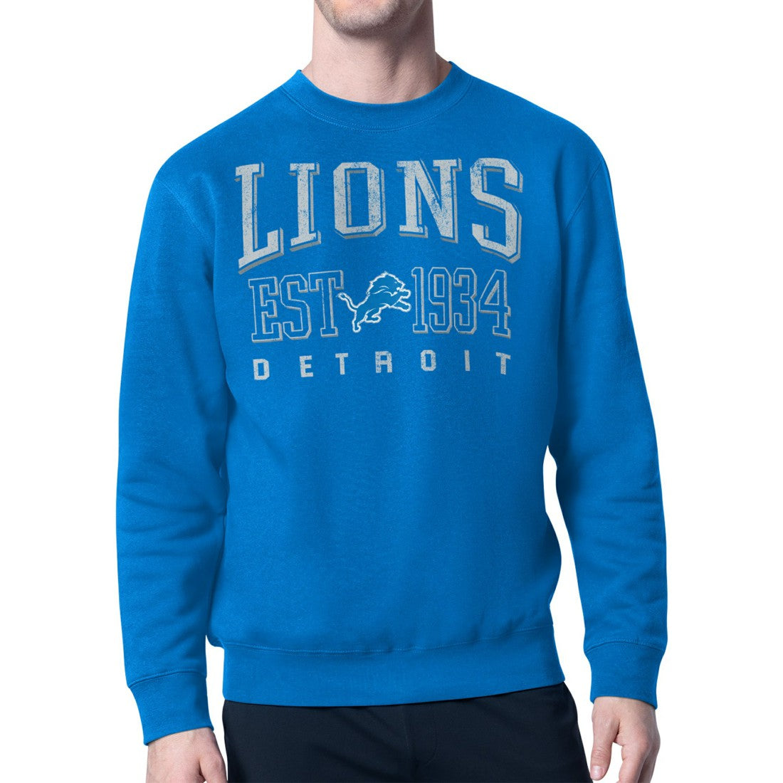 Detroit Lions  Starter Retro Team Logo Pullover Sweatshirt