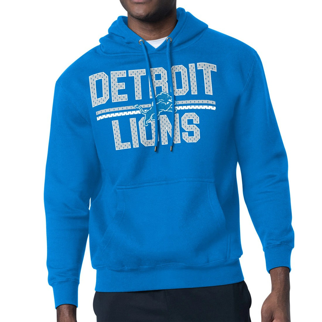 Detroit Lions  Starter Mesh Look Retro Team Logo Pullover Hoodie