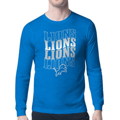 Detroit Lions  Starter Four Team Name Retro Logo Long Sleeve T-Shirt