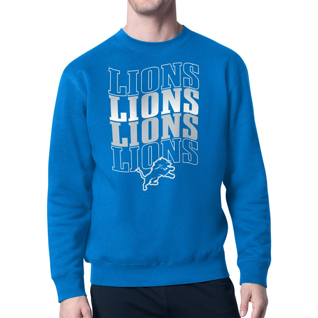 Detroit Lions  Starter Four Team Name Logo Pullover Hoodie