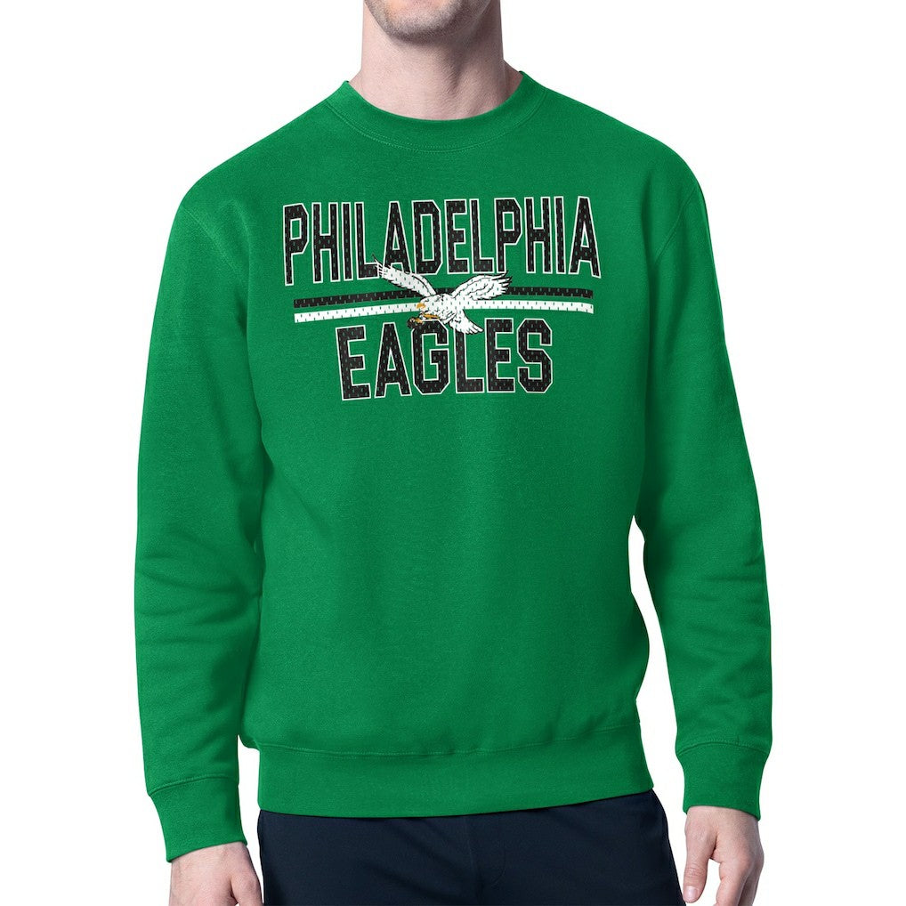 Philadelphia Eagles  Starter Mesh Look Retro Logo Pullover Sweatshirt