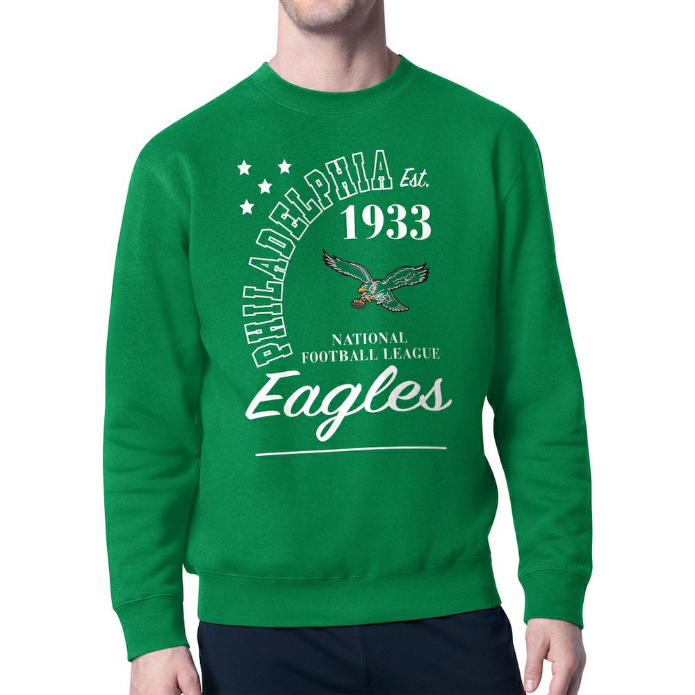 Philadelphia Eagles  Starter Team Retro Logo Fleece Tri-Blend Pullover Sweatshirt