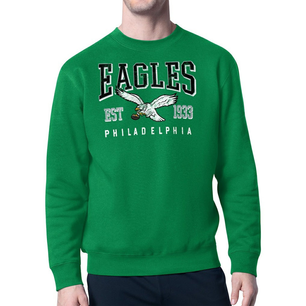Philadelphia Eagles  Starter Team Retro Logo Fleece Tri-Blend Pullover Sweatshirt