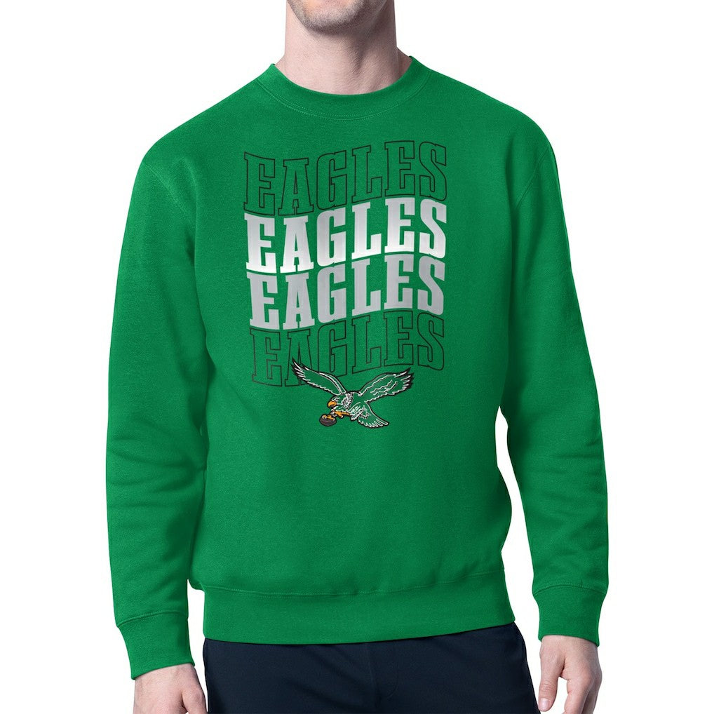 Philadelphia Eagles  Starter Team Retro Logo Fleece Tri-Blend Pullover Sweatshirt