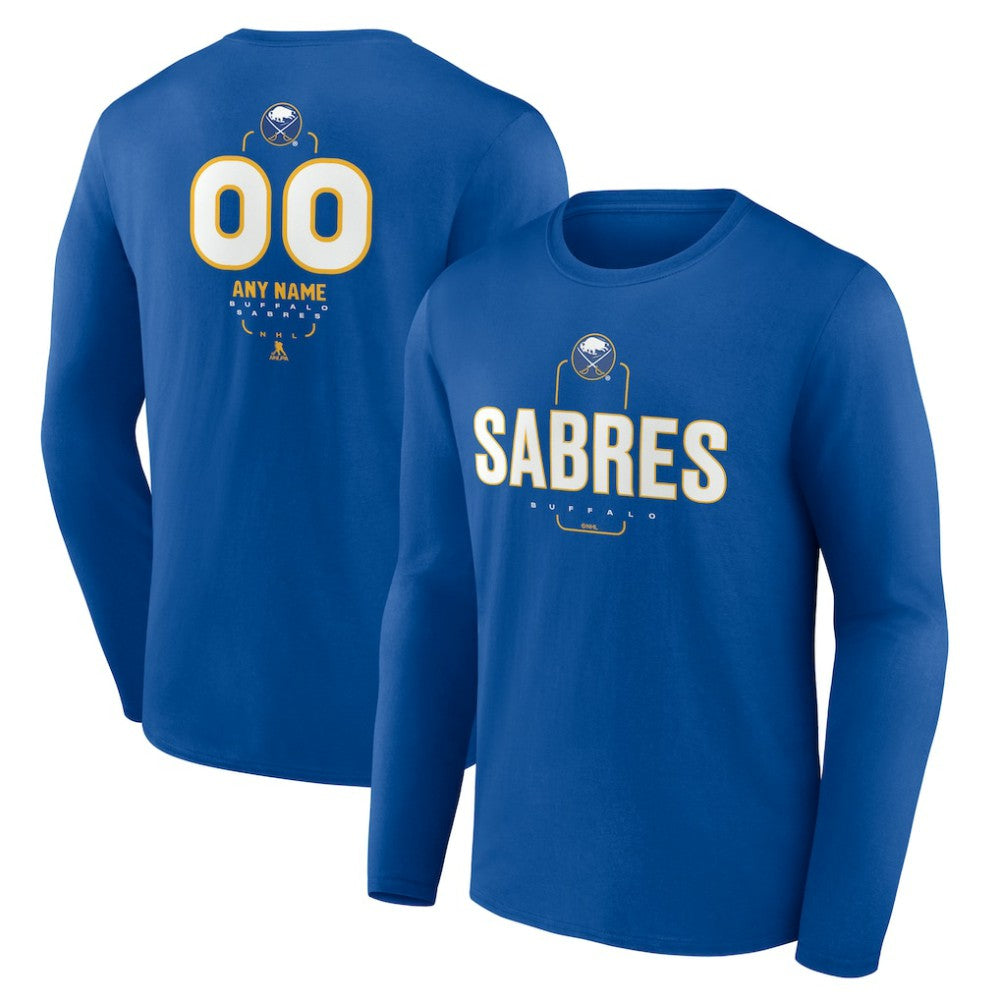 Buffalo Sabres Personalized Name & Number Midfielder Long Sleeve T-Shirt Discount