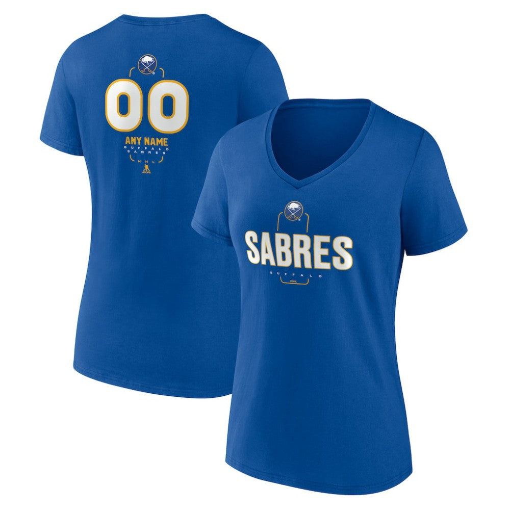 Buffalo Sabres Women's Personalized Name & Number Midfielder V-Neck T-Shirt Outlet