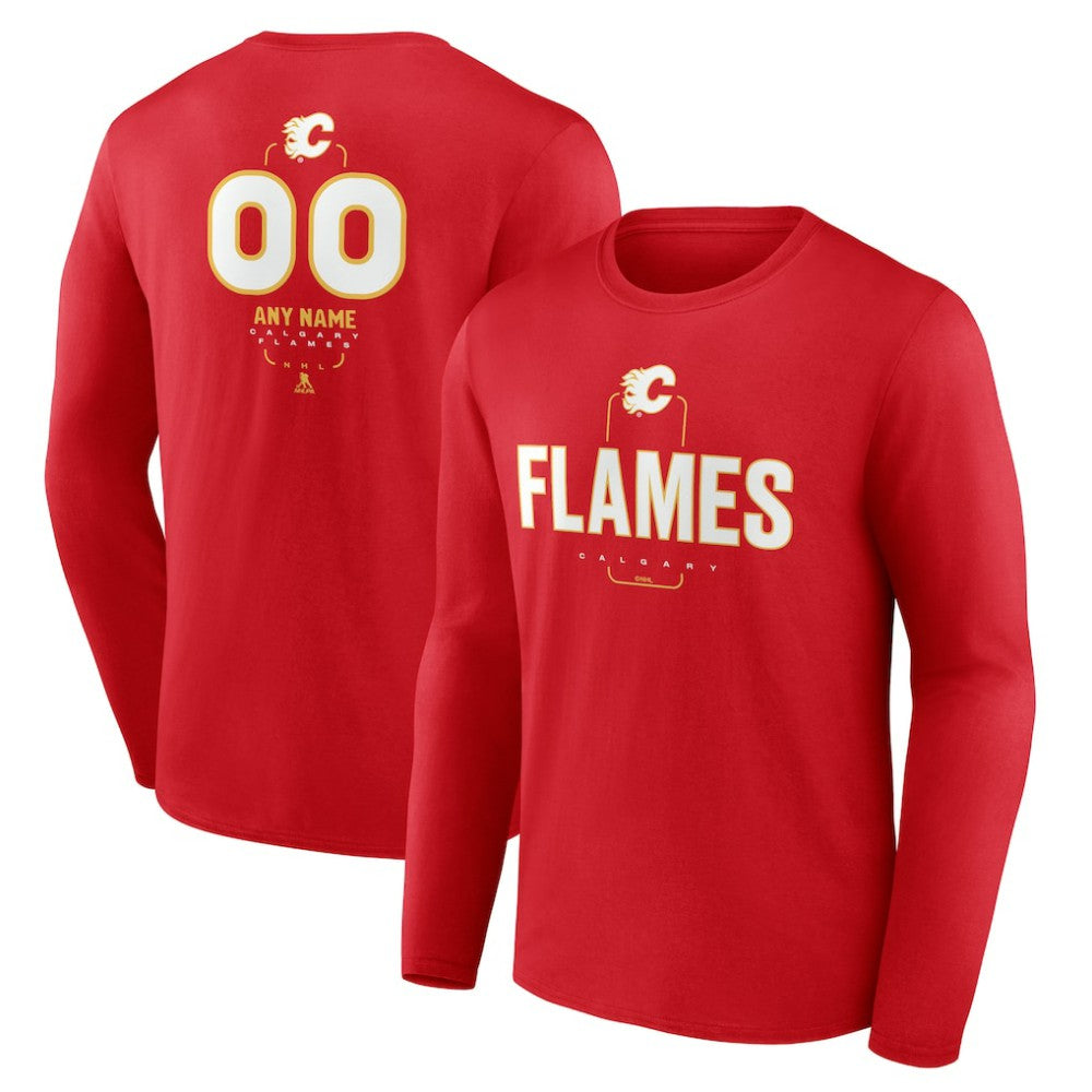 Calgary Flames Personalized Name & Number Midfielder Long Sleeve T-Shirt Discount