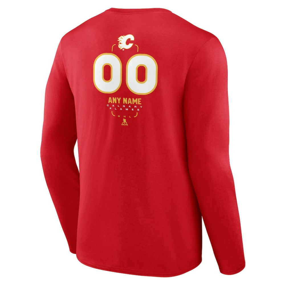 Calgary Flames Personalized Name & Number Midfielder Long Sleeve T-Shirt Discount