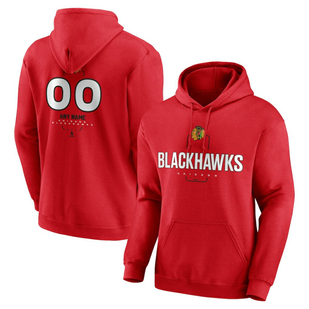 Chicago Blackhawks Personalized Name & Number Midfielder Pullover Hoodie Discount