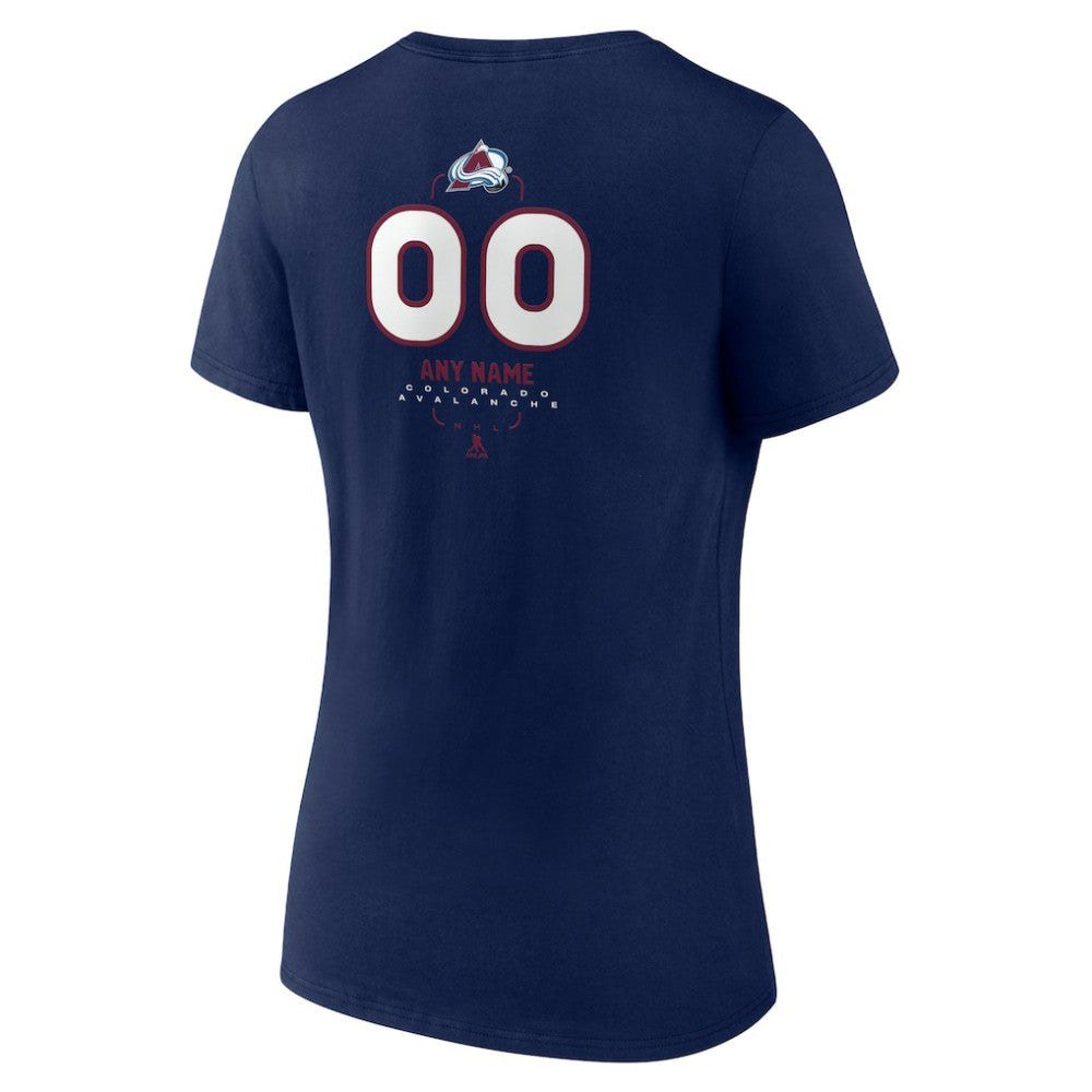 Colorado Avalanche Women's Personalized Name & Number Midfielder V-Neck T-Shirt On Sale
