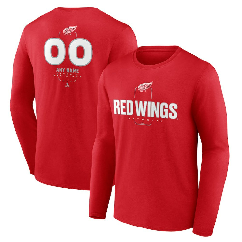 Detroit Red Wings Personalized Name & Number Midfielder Long Sleeve T-Shirt For Sale