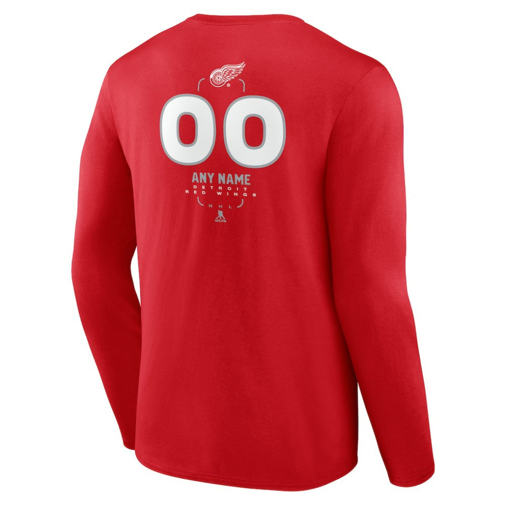 Detroit Red Wings Personalized Name & Number Midfielder Long Sleeve T-Shirt For Sale