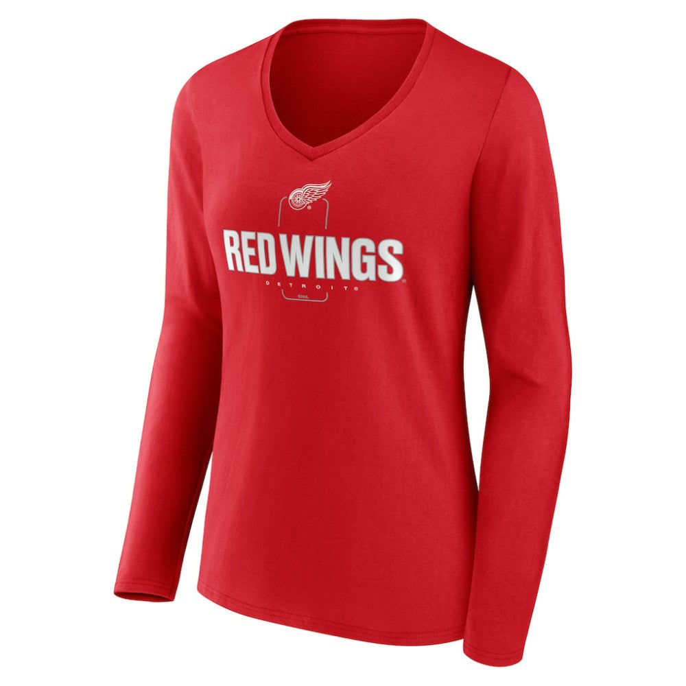 Detroit Red Wings Women's Personalized Name & Number Midfielder Long Sleeve V-Neck T-Shirt Online