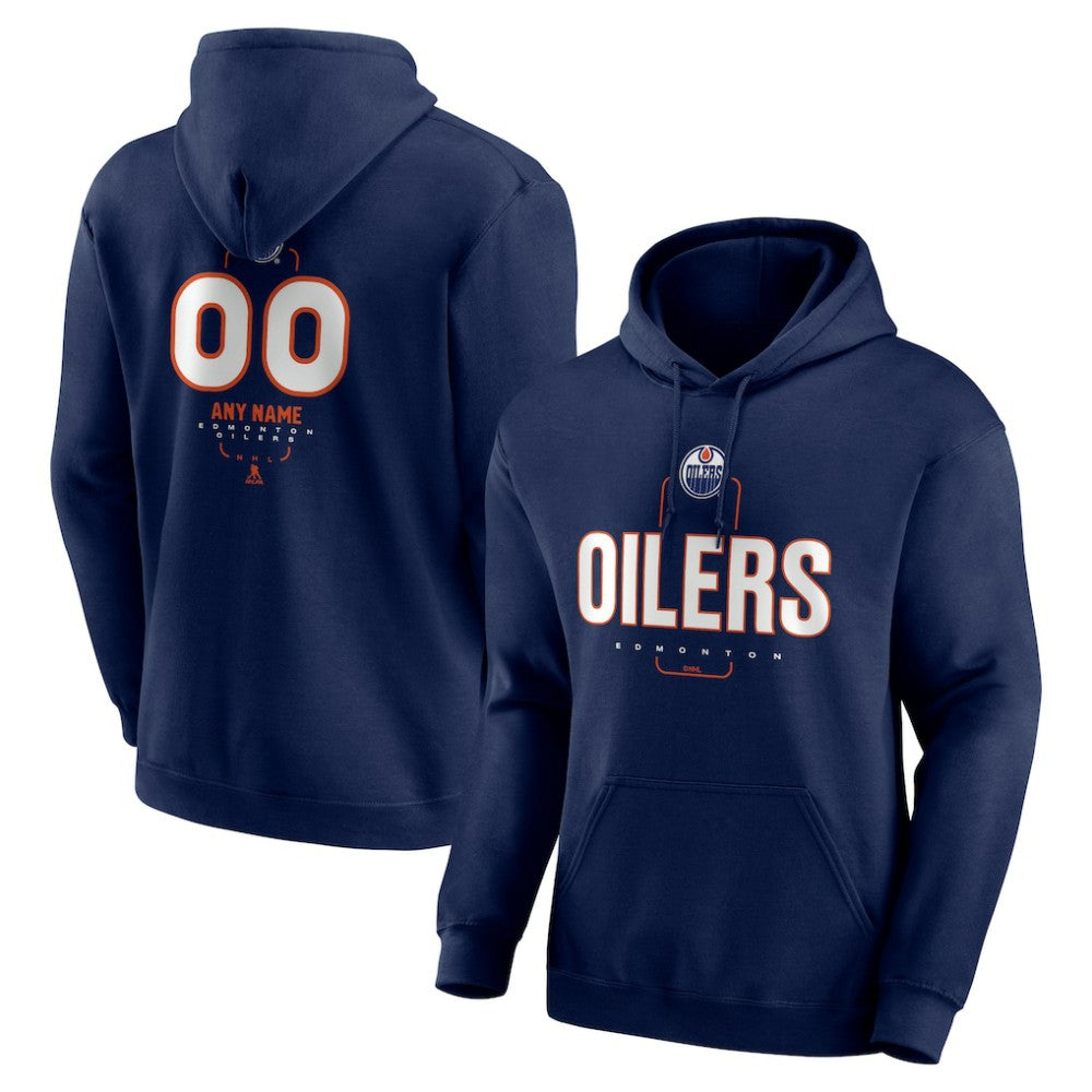 Edmonton Oilers Personalized Name & Number Midfielder Pullover Hoodie Discount