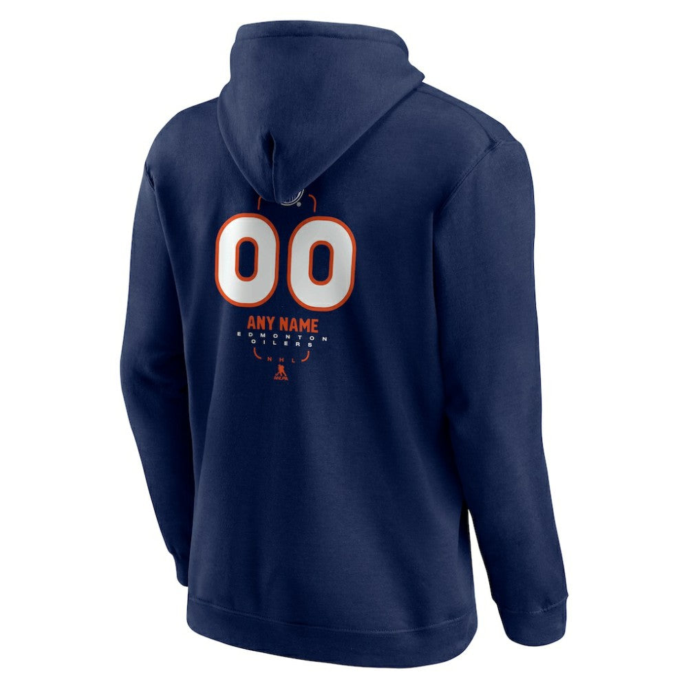 Edmonton Oilers Personalized Name & Number Midfielder Pullover Hoodie Discount