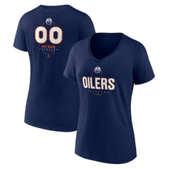 Edmonton Oilers Women's Personalized Name & Number Midfielder V-Neck T-Shirt For Sale