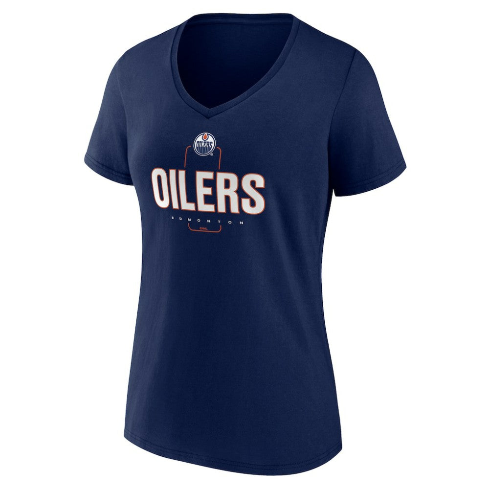 Edmonton Oilers Women's Personalized Name & Number Midfielder V-Neck T-Shirt For Sale