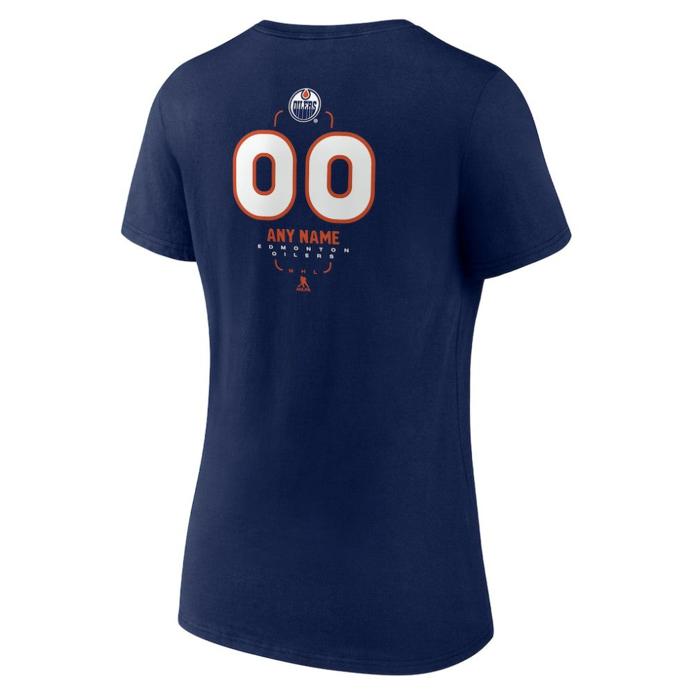 Edmonton Oilers Women's Personalized Name & Number Midfielder V-Neck T-Shirt For Sale