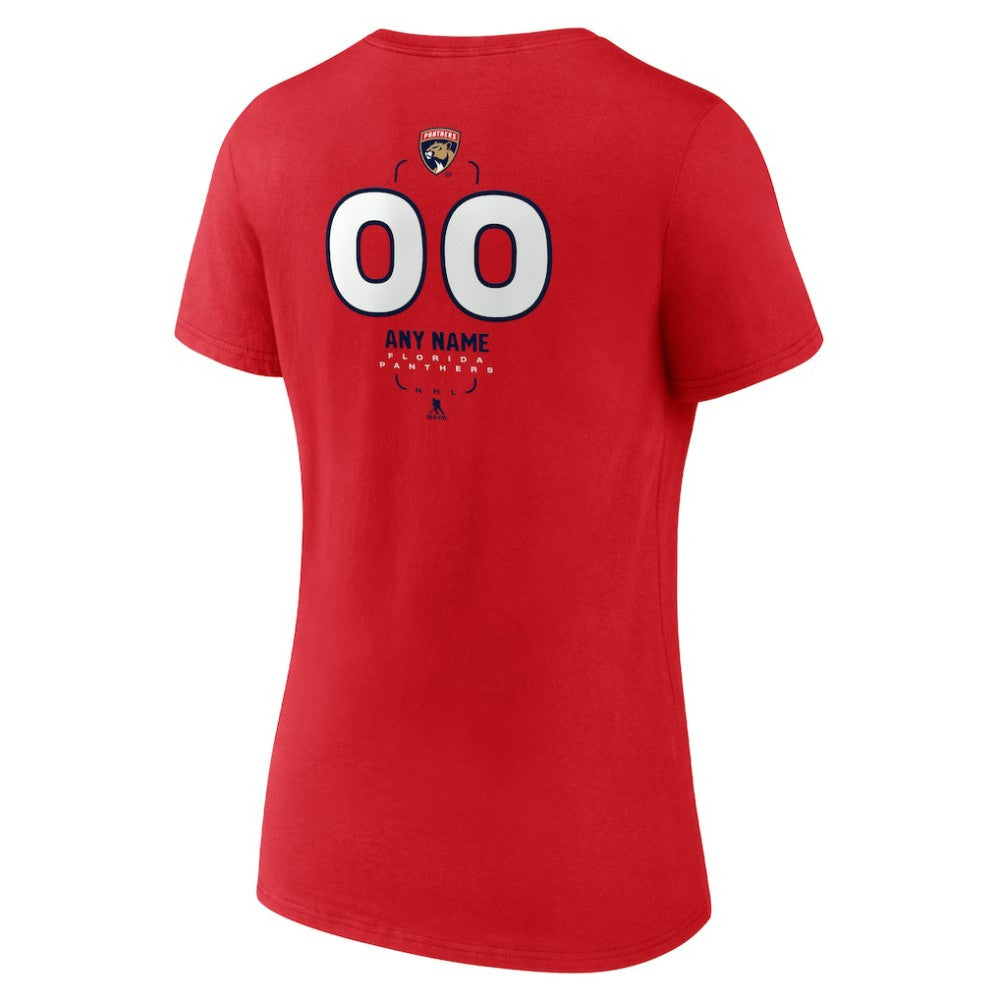 Florida Panthers Women's Personalized Name & Number Midfielder V-Neck T-Shirt Outlet