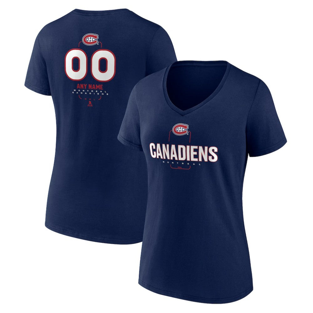 Montreal Canadiens Women's Personalized Name & Number Midfielder V-Neck T-Shirt For Sale