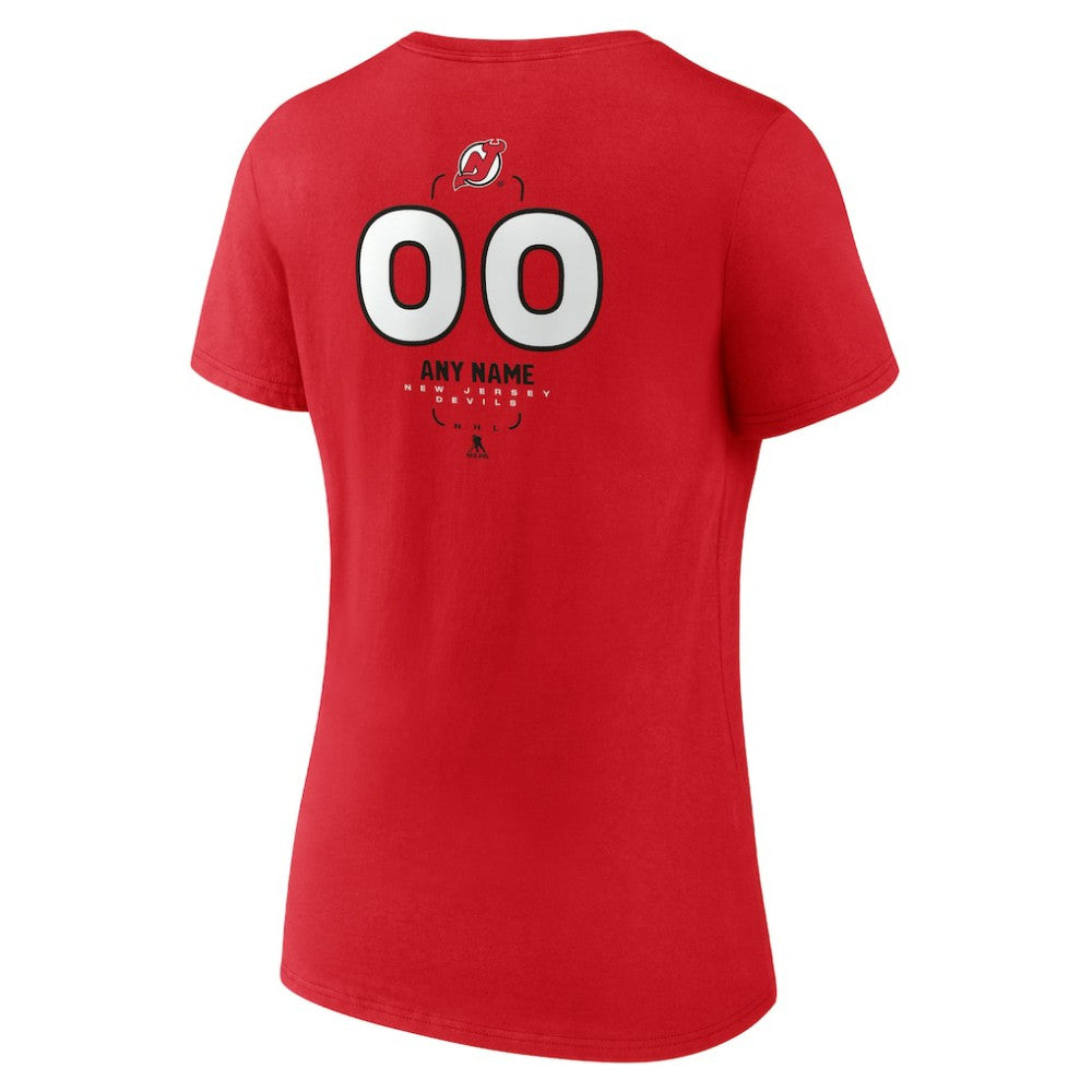 New Jersey Devils Women's Personalized Name & Number Midfielder V-Neck T-Shirt For Sale