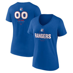 New York Rangers Women's Personalized Name & Number Midfielder V-Neck T-Shirt Discount
