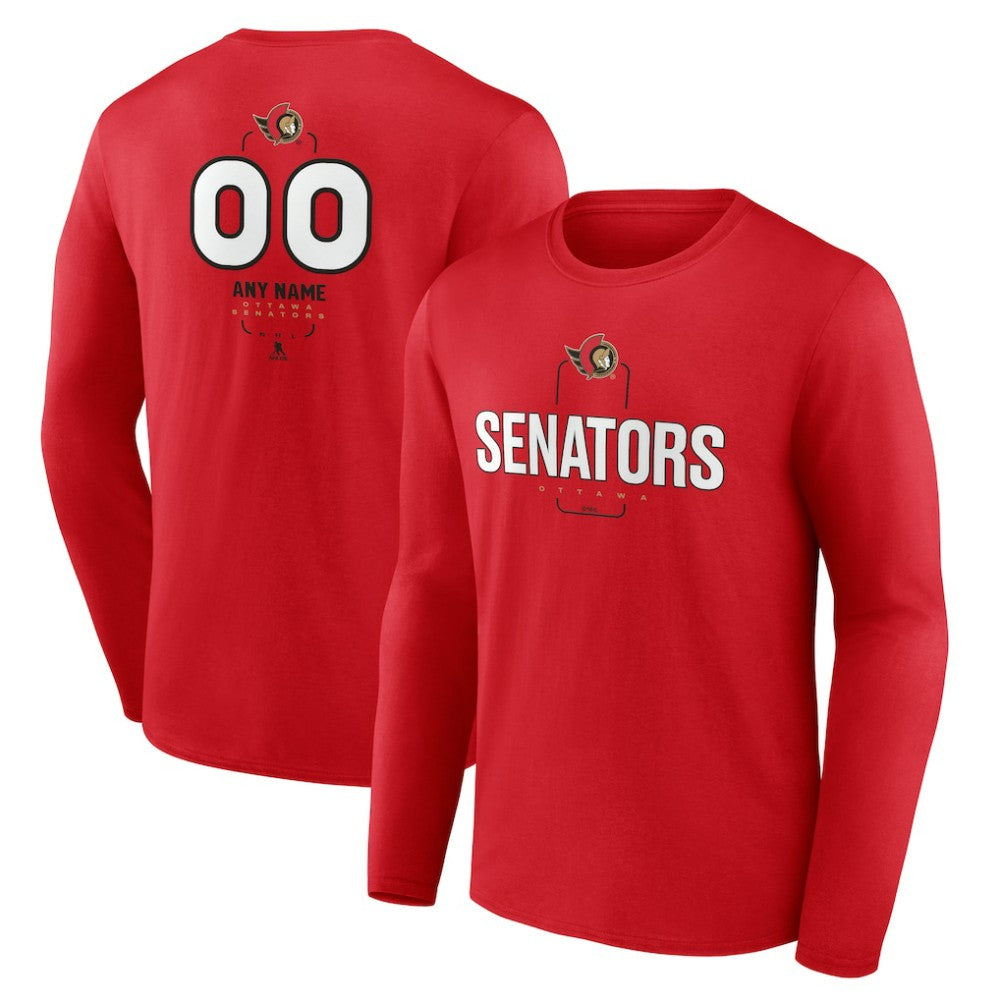 Ottawa Senators Personalized Name & Number Midfielder Long Sleeve T-Shirt Outlet