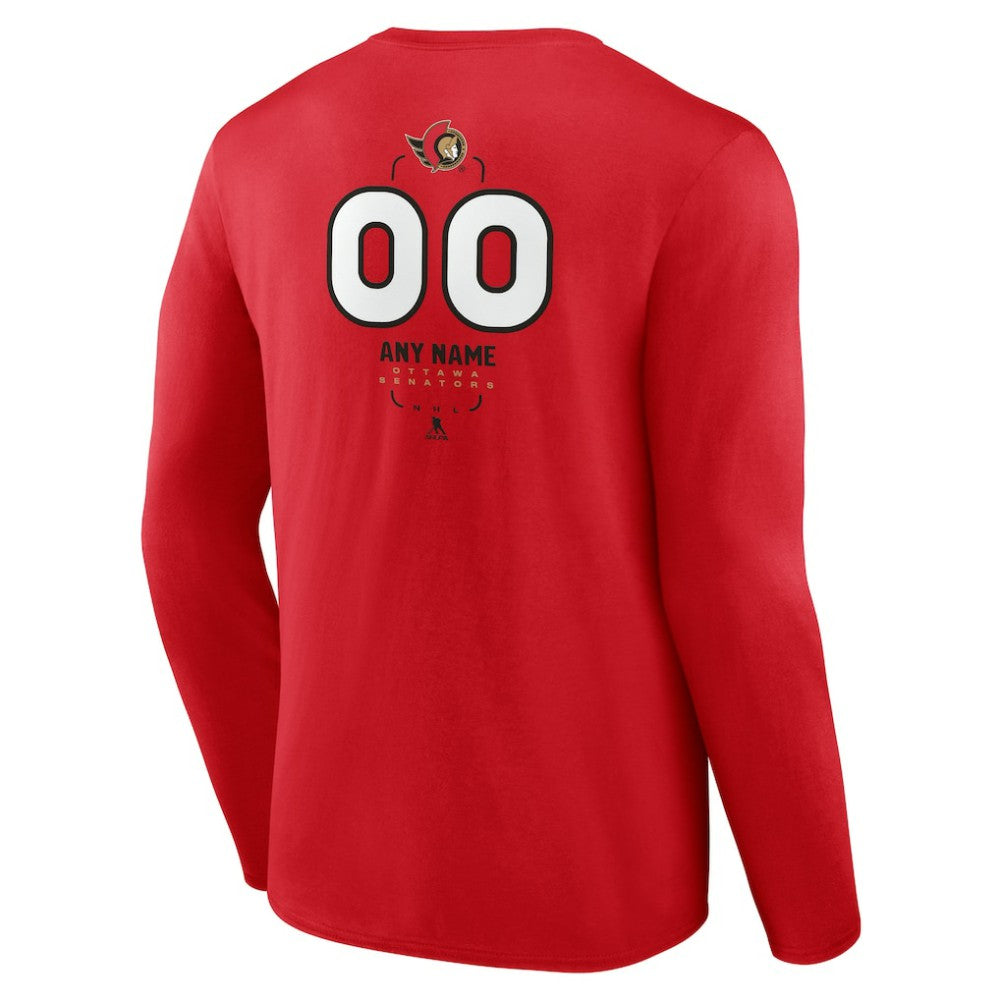 Ottawa Senators Personalized Name & Number Midfielder Long Sleeve T-Shirt Outlet