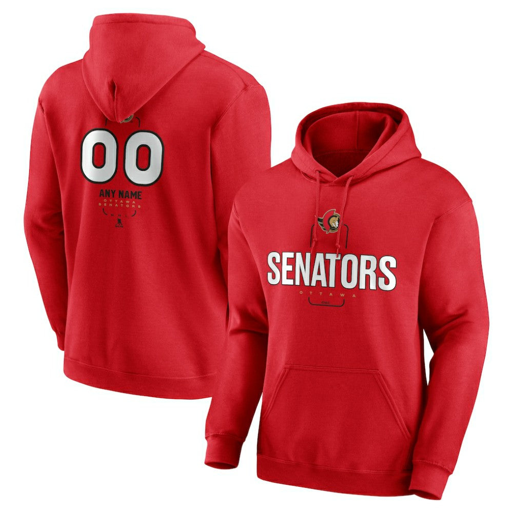 Ottawa Senators Personalized Name & Number Midfielder Pullover Hoodie Discount