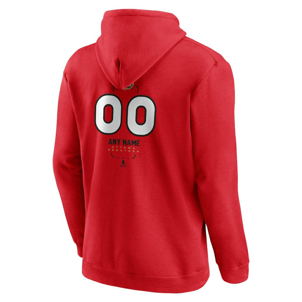 Ottawa Senators Personalized Name & Number Midfielder Pullover Hoodie Discount
