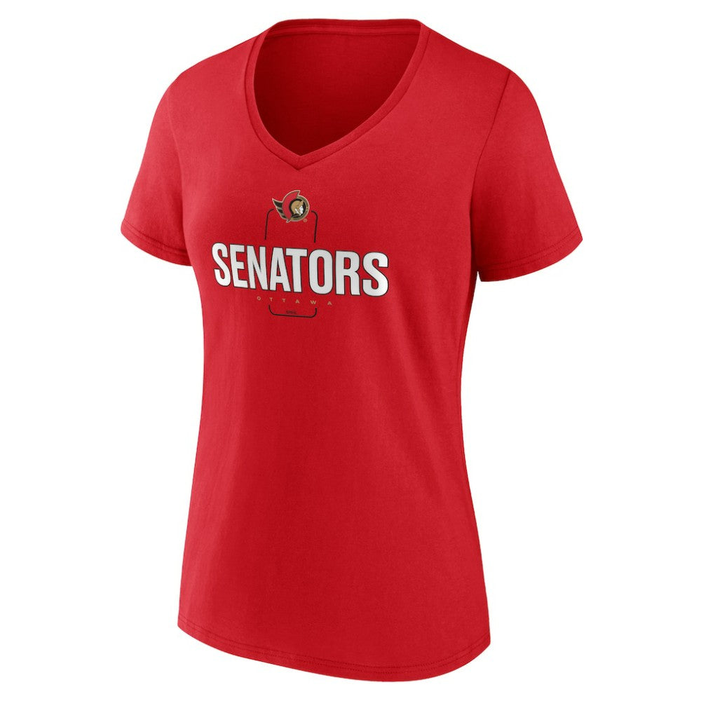 Ottawa Senators Women's Personalized Name & Number Midfielder V-Neck T-Shirt Discount