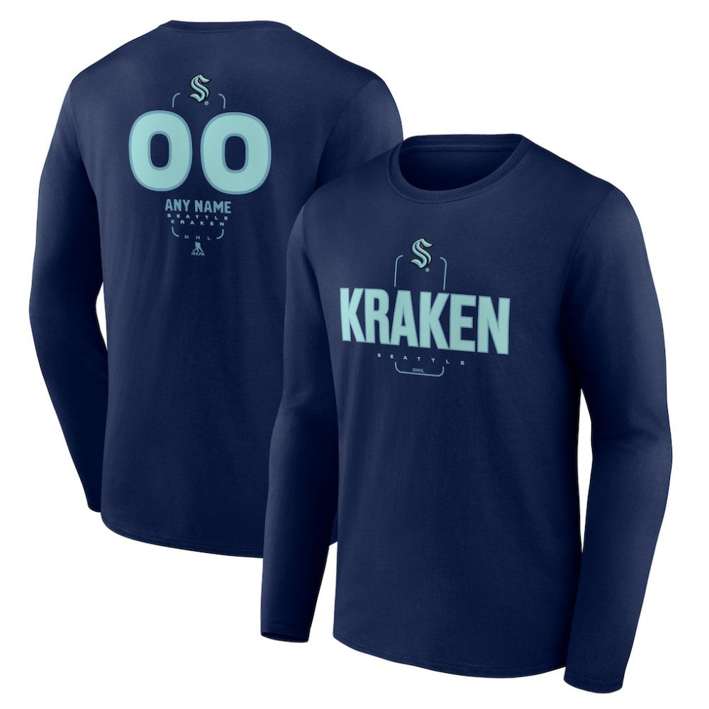Seattle Kraken Personalized Name & Number Midfielder Long Sleeve T-Shirt Discount