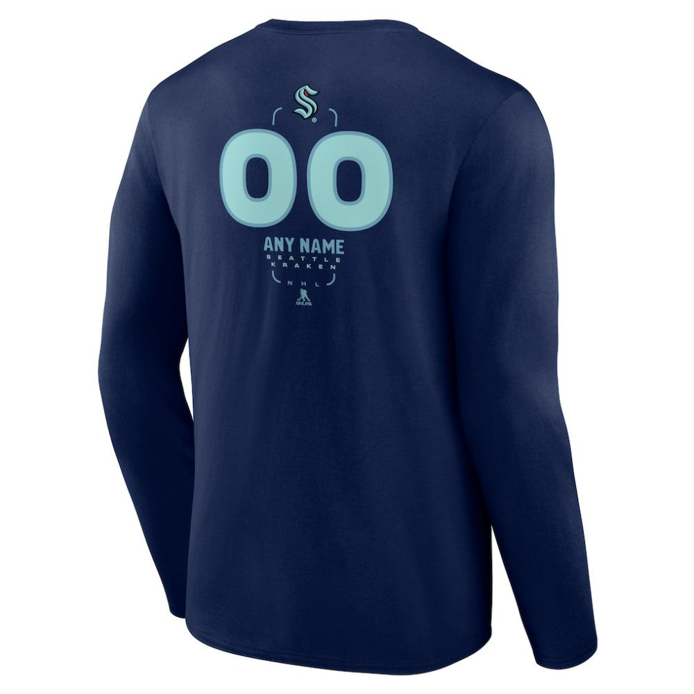 Seattle Kraken Personalized Name & Number Midfielder Long Sleeve T-Shirt Discount