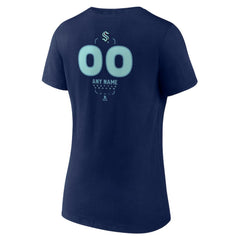 Seattle Kraken Women's Personalized Name & Number Midfielder V-Neck T-Shirt On Sale