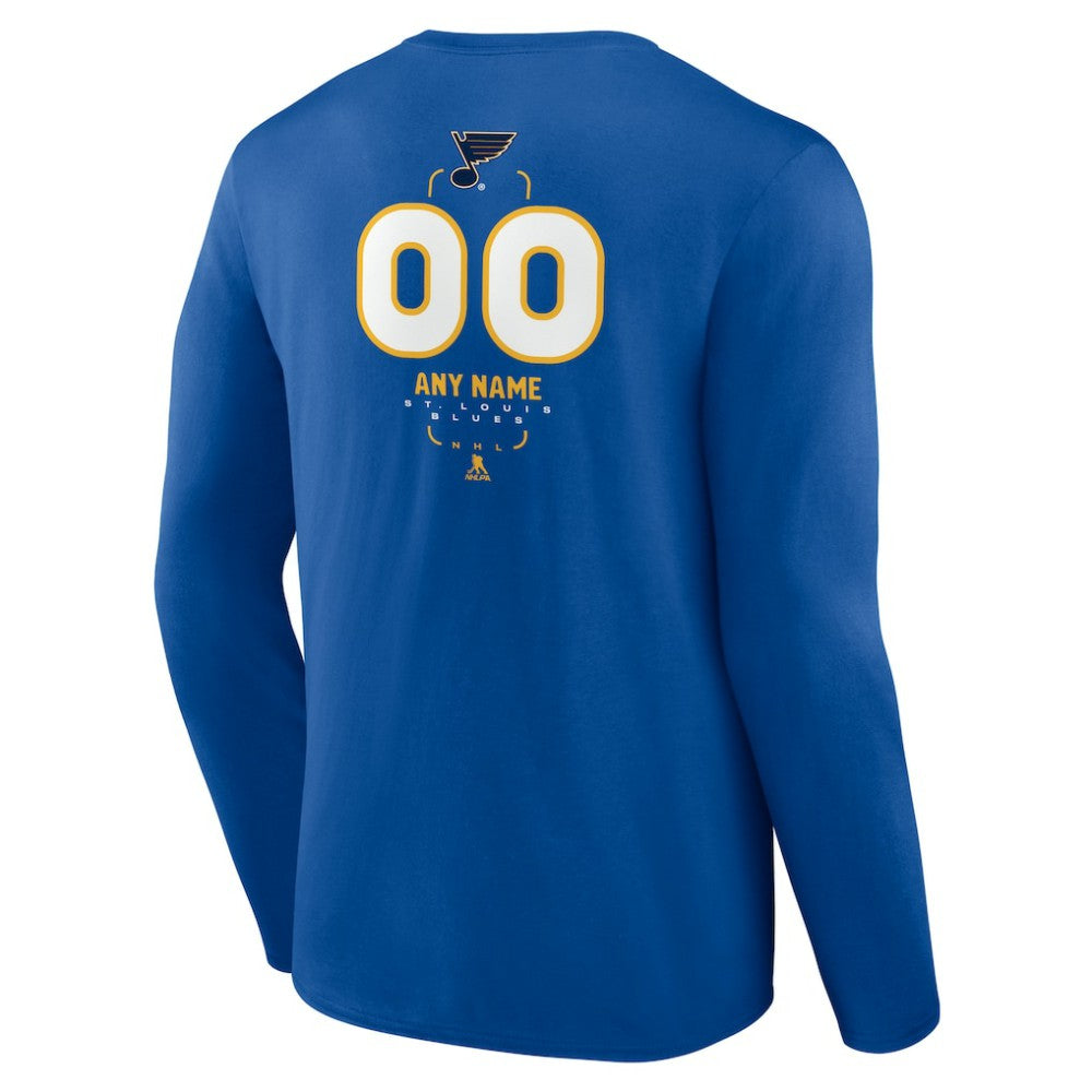 St. Louis Blues Personalized Name & Number Midfielder Long Sleeve T-Shirt Outlet