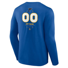 St. Louis Blues Personalized Name & Number Midfielder Long Sleeve T-Shirt Outlet