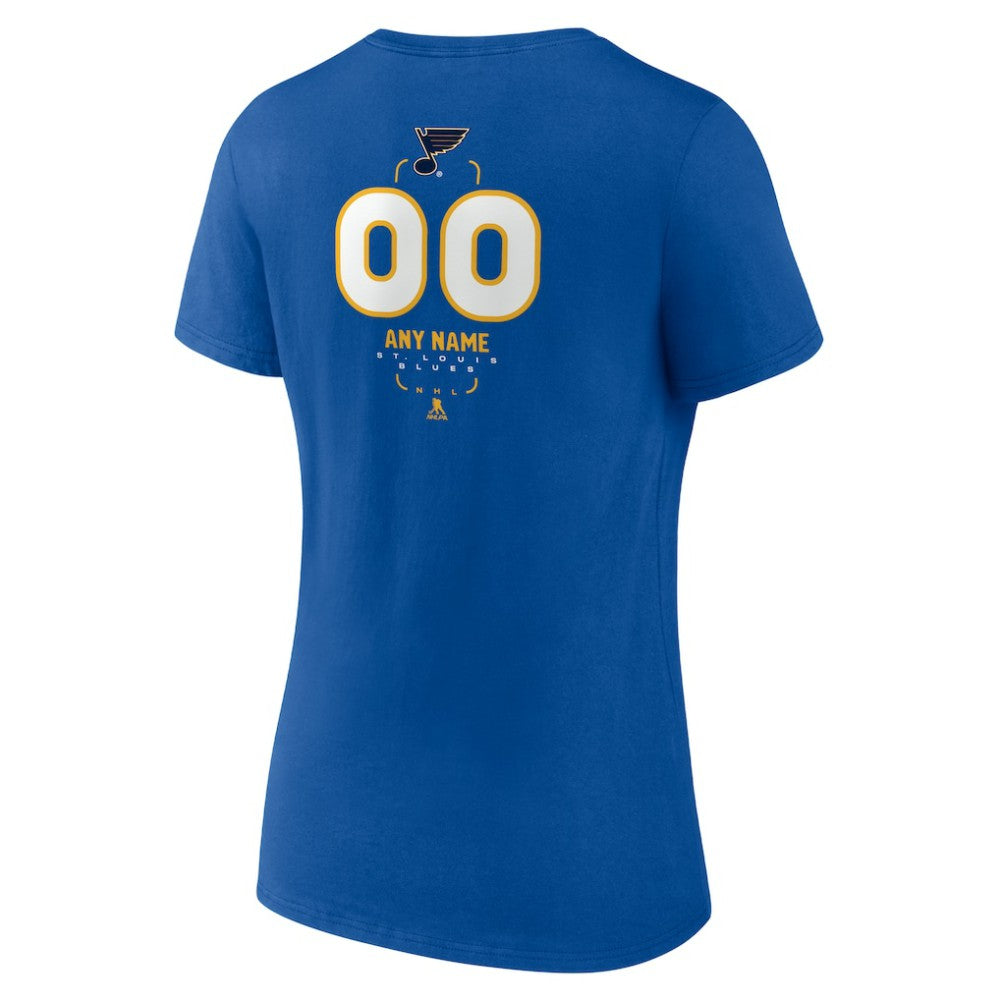 St. Louis Blues Women's Personalized Name & Number Midfielder V-Neck T-Shirt For Sale