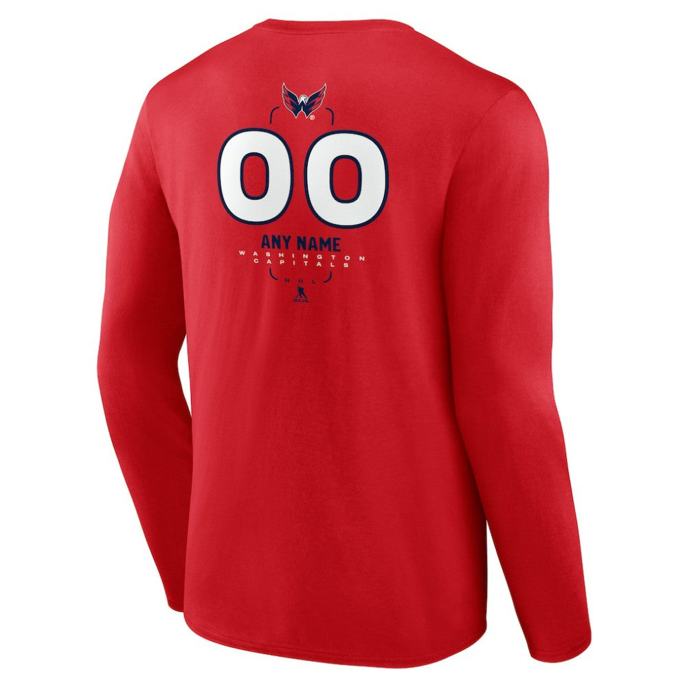 Washington Capitals Personalized Name & Number Midfielder Long Sleeve T-Shirt On Sale