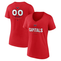 Washington Capitals Women's Personalized Name & Number Midfielder V-Neck T-Shirt On Sale