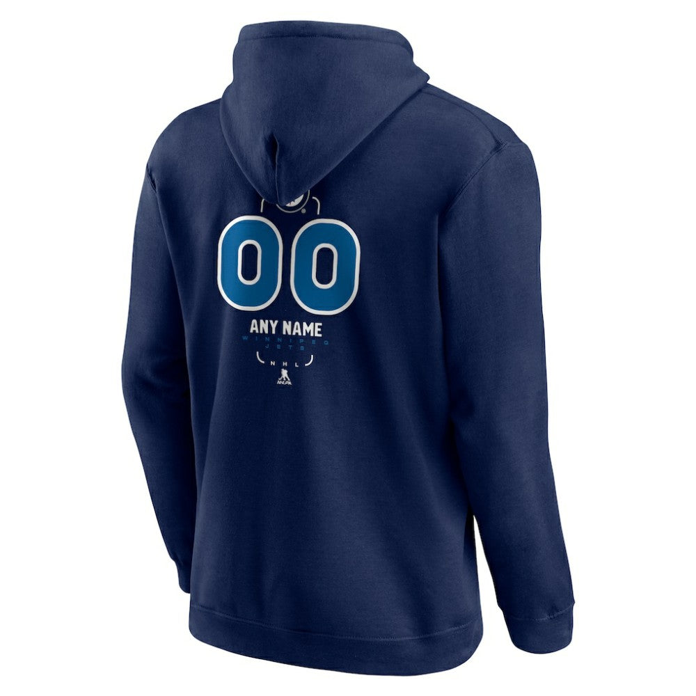 Winnipeg Jets Personalized Name & Number Midfielder Pullover Hoodie Discount