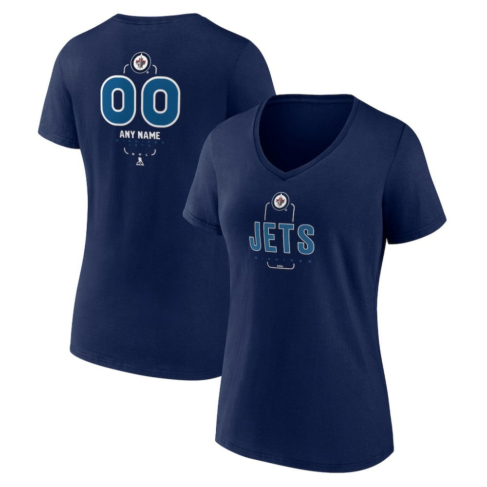 Winnipeg Jets Women's Personalized Name & Number Midfielder V-Neck T-Shirt Sale