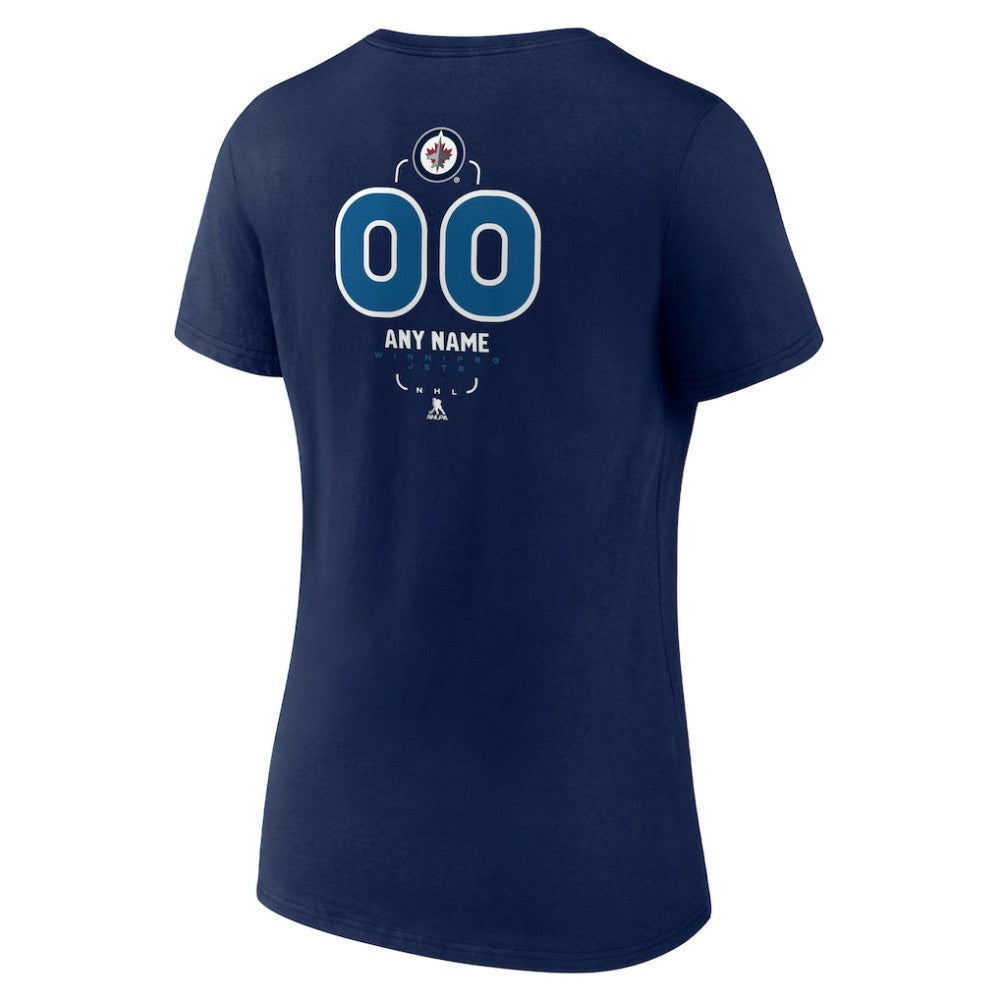 Winnipeg Jets Women's Personalized Name & Number Midfielder V-Neck T-Shirt Sale