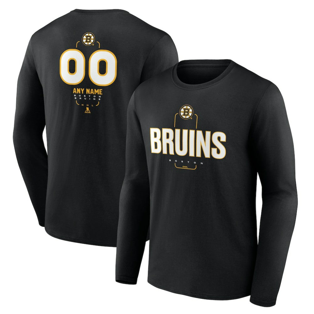 Boston Bruins Personalized Name & Number Midfielder Long Sleeve T-Shirt On Sale