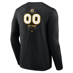 Boston Bruins Personalized Name & Number Midfielder Long Sleeve T-Shirt On Sale