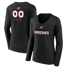 Carolina Hurricanes Women's Personalized Name & Number Midfielder Long Sleeve V-Neck T-Shirt Online