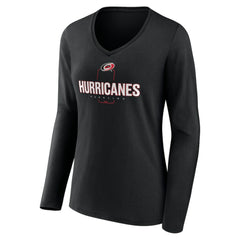 Carolina Hurricanes Women's Personalized Name & Number Midfielder Long Sleeve V-Neck T-Shirt Online