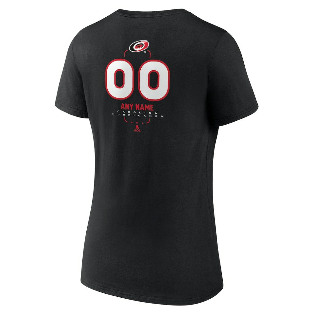 Carolina Hurricanes Women's Personalized Name & Number Midfielder V-Neck T-Shirt On Sale