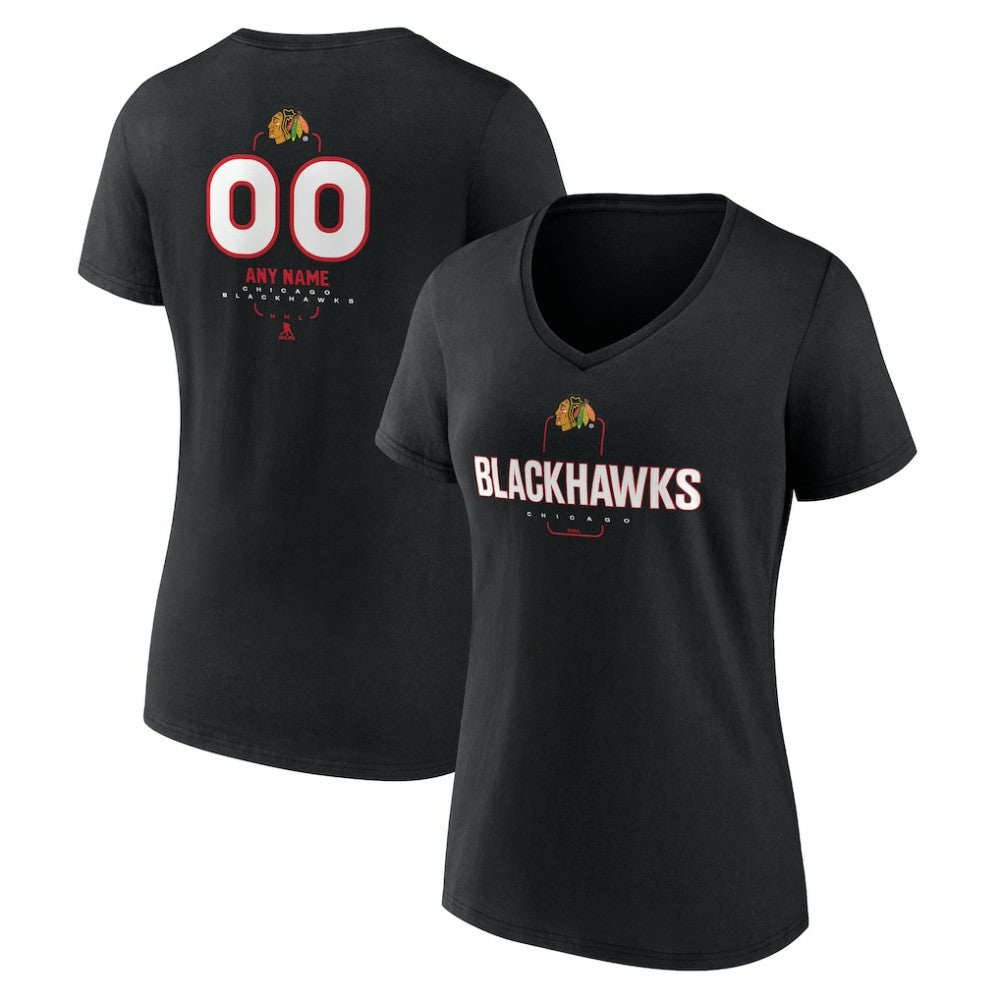 Chicago Blackhawks Women's Personalized Name & Number Midfielder V-Neck T-Shirt Online